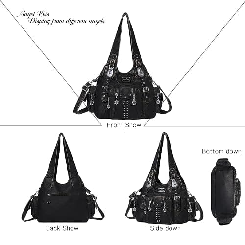 Angel Kiss Purses for Women Soft PU Leather Large Hobo Bags for Women Shoulder Bag | Soft, PU Leather, Large, Soft, PU Leather, Large thumbnail 4