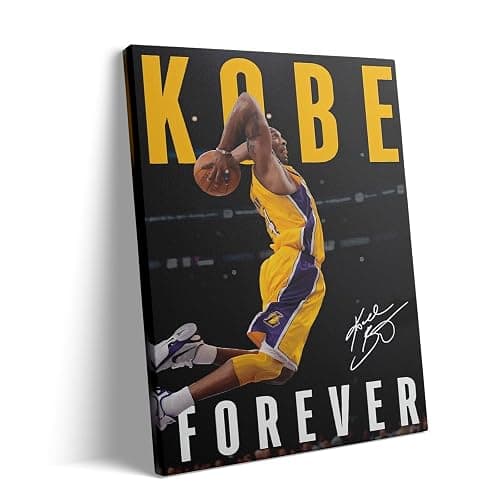 Kobe Bryant Dunk Canvas Wall Art - Iconic Basketball Motivational Poster Inspirational Canvas - Lakers Legend Sports Canvas Wall Artwork for Home, Gym, Office, or Bedroom 8x10inch - Image 1