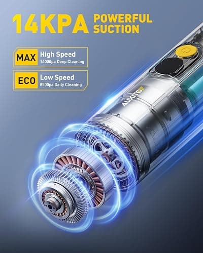 AUXITO Car Vacuum Cleaner - Portable Handheld Vacuum Cleaner 14000Pa Suction Power, Blow & Suction 2 in 1 Mini Vacuum Cleaner Hand Held Vacuum for Car, Home, Pet, Office, Gifts for Men (Silver) thumbnail 4