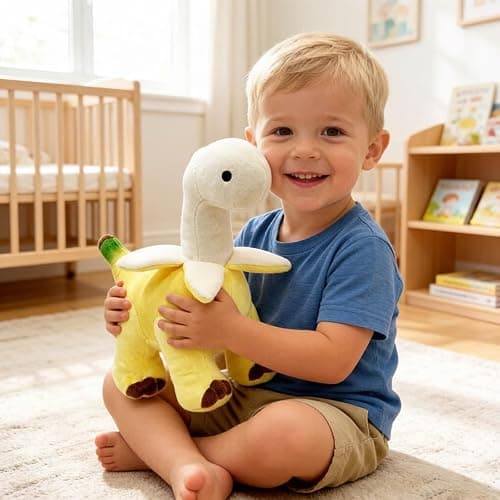 Peluche dinosaure banane jaune de 25,4 cm, design doux et créatif, cadeau parfait pour les enfants et les adultes, cadeau idéal pour les anniversaires thumbnail 5