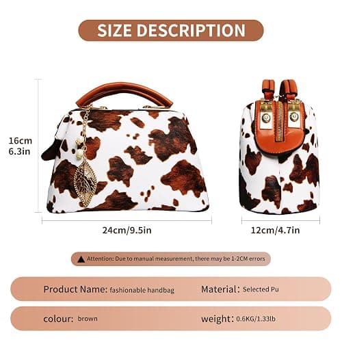 Tigpoy Women's Leather Handbag, Top-Handle Satchel Purse with Crossbody Strap, Fashion Tote Shoulder Bag for Daily Use thumbnail 4