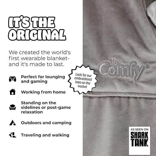 THE COMFY Original | Sherpa Lined Microfiber Fleece Wearable Blanket, Oversized Design with Hood and Pocket from Shark Tank thumbnail 2