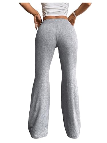 SHENHE Women's Drawstring Waist Bell Bottom Flare Leg Sweatpants Sports Causal Pants thumbnail 2
