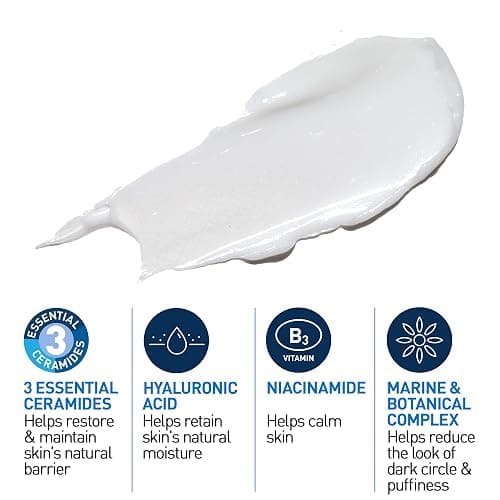 CeraVe Eye Repair Cream With 3 Essential Ceramides, Hyaluronic Acid, MVE Technology, Ultra-Lightweight For Dark Circles, Puffiness, Suitable for Dry, Sensitive, & Eczema-Prone Skin, 14ml thumbnail 2