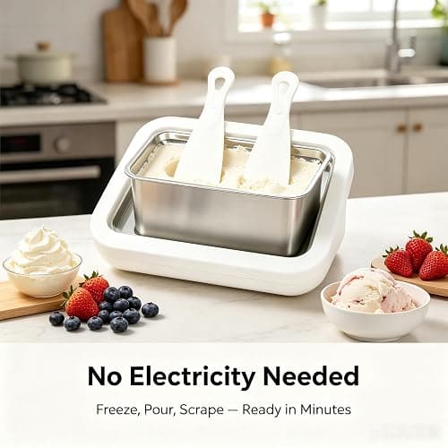 Instant Ice Cream Maker,Rolled Ice Cream Maker, Soft Serve Ice Cream maker,Perfect for Frozen Yogurt, and More! Food grade stainless steel ice cream roll machine for home us (white) thumbnail 2