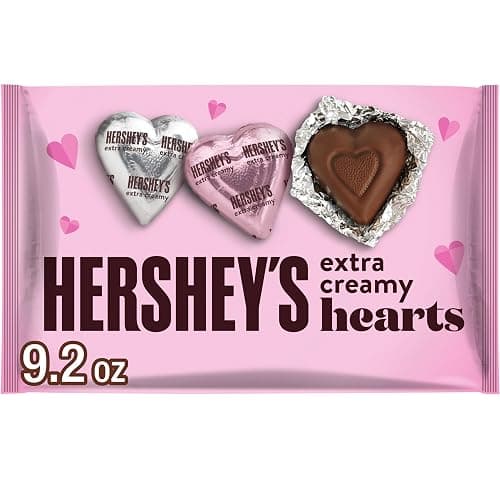 HERSHEY'S Milk Chocolate Hearts, Valentine's Day Candy Bag, 9.2 oz - Image 1