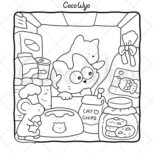 The Little Cat: Cozy Life of Kitty Coloring Book for Adults and Teens (Cozy & Cute Coloring) thumbnail 4