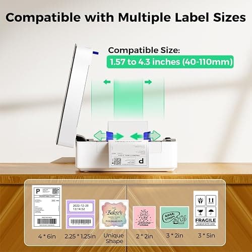 SVANTTO Bluetooth Thermal Shipping Label Printer 4x6, Compatible with Windows/Mac/Android/iOS, High-Speed 4x6 Label Printer for USPS, UPS, Ebay, Etsy, Shopify, Poshmark, Inkless Printing thumbnail 5