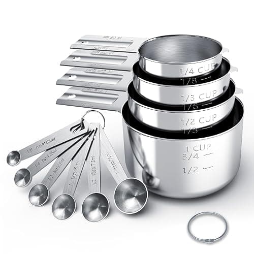 TILUCK Stainless Steel Measuring Cups & Spoons Set, Cups and Spoons | Stainless Steel Nesting Measure Cups , Kitchen Gadgets for Cooking & Baking (10) - Image 1