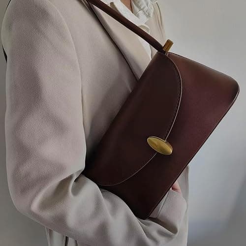 Retro Shoulder Bag for Women, Leather Small Tote Handbag Hobo Cute Clutch Shoulder Purse, Vantage Design thumbnail 5