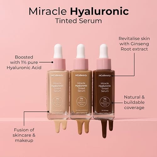 MCoBeauty - Miracle Hyaluronic Tinted Serum - 0.5-2 Very Light Shade - Hydrating Complexion Corrector with Hyaluronic Acid and Ginseng Extract - Buildable Coverage and Skin Smoothing Finish thumbnail 3