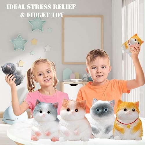 YJPPDD Big taba Squishy Cat, Handmade Squishy Cat for Adult/Kids, Stress Relief, Cute & Soft Cat Design, Perfect Squeeze Toys Gift for Relaxation and Fun - Dress Up Your Own Squishies Cat(Siamese) thumbnail 6
