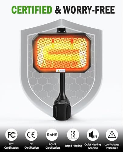 Xislet Golf Cart Electric Heater [2-Second Quick Heat] 400W Quiet & Safe Carbon Fiber Golf Cart Heater, Easy to Install Battery Powered Heater, Stable Fit 48V Club Car/Yamaha/EZGO thumbnail 8