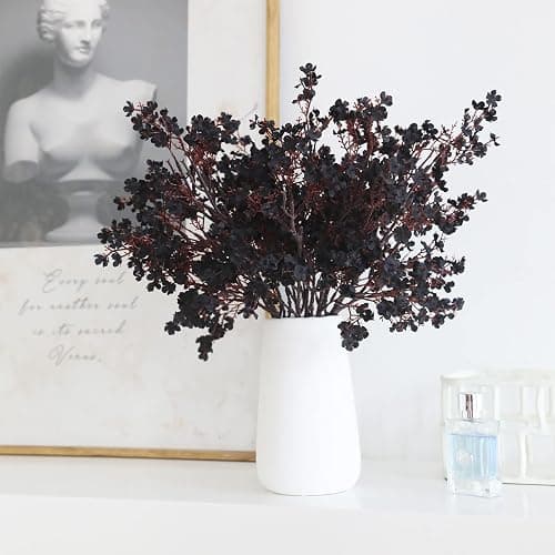 Hananona 10 Pcs Babys Breath Artificial Flowers Black Fake Silk Flowers for Halloween Home Decor Floral Arrangement Table Centerpieces (10, Black) thumbnail 7