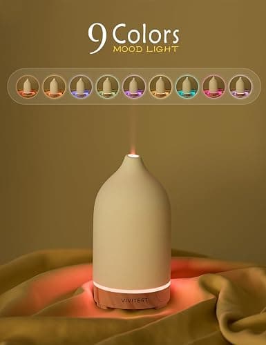 VIVITEST Stone Diffuser,200ML Diffusers for Home,Ultrasonic Aromatherapy Essential Oil Diffuser thumbnail 7