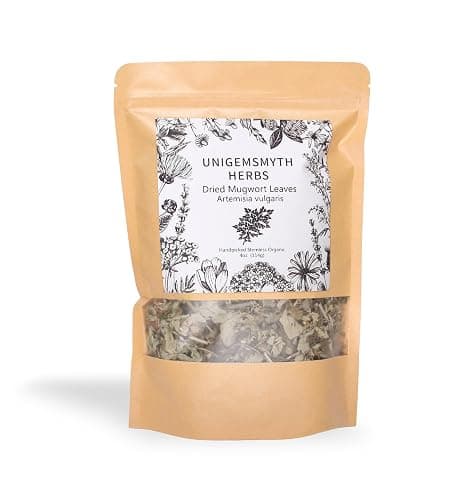 Ripple Stream Mugwort herb Pure Leaves Fine Picked Bulk Nil Stem, Stalk, Organic Artemisia vulgaris Chemical Free - 4 ounce (Organic) - Image 1