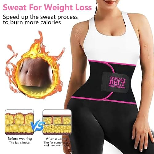 AMZBOSS Waist Trainer for Women Lower Belly Fat, Waist Sweat Band for Women, Belly Band Sweat Belt, Stomach Wrap, Body Shaper thumbnail 2