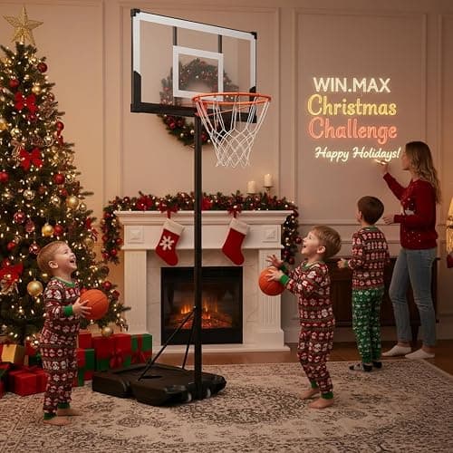 WIN.MAX Basketball Hoop Outdoor 3.3-10ft Adjustable Height, 40inch Backboard with Shatterproof Backboard and Larger Base, Portable Basketball Hoop Goal System Youth/Adults in Backyard/Driveway thumbnail 2