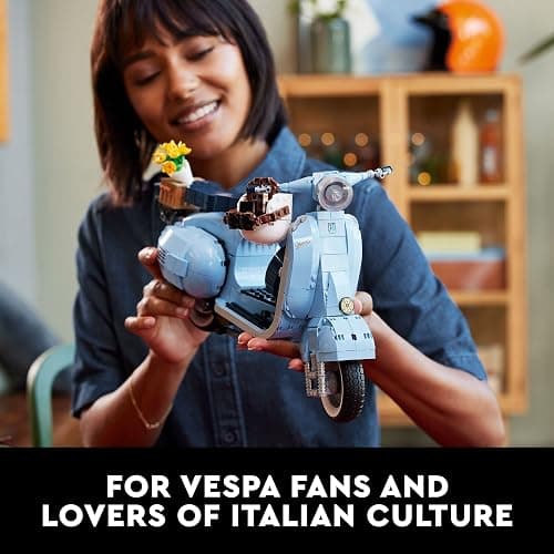 LEGO Icons Vespa 125 Scooter Model Building Kit 10298, Vintage Italian Iconic Model Moped, Display Home Décor Set for Adults, Relaxing Creative Hobbies, Gift Idea thumbnail 6