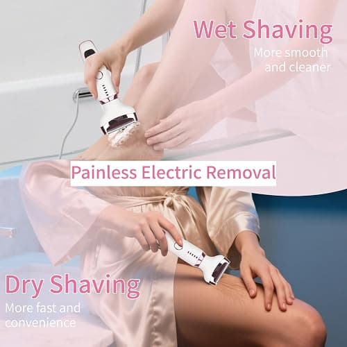 Beanify Electric Razors LED Display for Women Men, 2025 Wet/Dry Lady Electric Shaver,4 in 1 Cordless Hair Remover with IPX7 Waterproof,Smooth & Silky Portable Bikini Electric Grooming Set thumbnail 4
