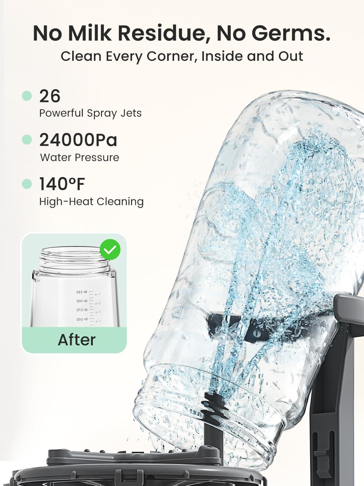 Grownsy EaseClean Bottle Washer Pro | All-in-One Bottle Washer and Sterilizer and Dryer | Baby Bottle Washer for Bottles, Pump Parts & Baby Essentials | Replaces Hand Washing thumbnail 3