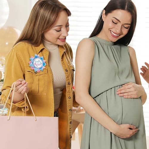 Keeper Of The Gender for Gender Reveal Party Favors Boy or Girl Button Pins | Boy or Girl Gender Reveal Party Button Pins for Baby Shower Celebration Parties thumbnail 4