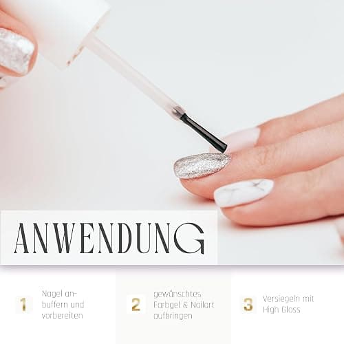 High Gloss Top Coat UV GLANZ Versiegler für Nägel 10 ML · Quick Finish ohne Schwitzschicht + kein Vergilben + wochenlanger Glanz wie an Tag 1 · Lynis-Nailshop.de thumbnail 6