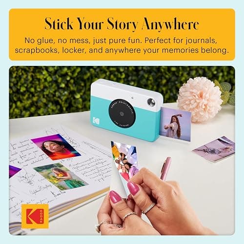 KODAK Printomatic Full-Color Instant Print Digital Camera - Colorful Photos On Zink 2x3" Sticky-Back Photo Paper - 5MP, Portable, Creative Fun Gift for Birthday, Christmas, Holiday - Blue - Blue - Camera thumbnail 5