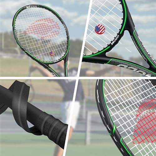 WOED BATENS Adult 2 Player Tennis Racket Perfect for Beginner and Professional Players, 27” Speed Tennis Racquet Include Overgrips, Tennis Bag, Vibration Dampes, Covers thumbnail 4