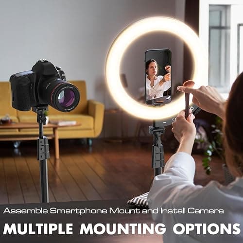 UBeesize Upgraded 12'' Ring Light with 62'' Tripod Stand and Magnetic Phone Holder,LED Selfie RingLight for iPhone with Wireless Remote,Circle Light for Tiktok/YouTube/Photography/Makeup/Live Stream thumbnail 4