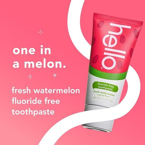 hello Kids Fluoride Free Toothpaste, Fresh Watermelon, 4.2 oz | For Kids of All Ages, Removes Plaque, Polishes and Brightens, Tastes Awesome, Vegan, Gluten Free, SLS Free thumbnail 2