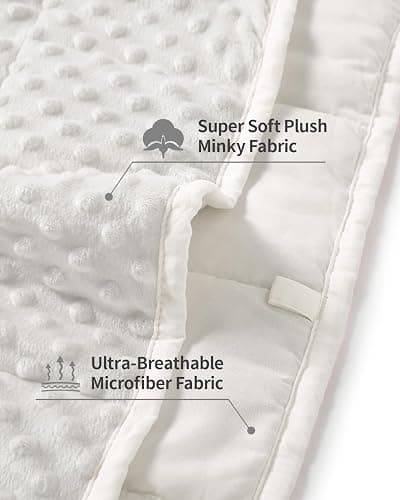 Mr. Sandman Weighted Blanket for Adults, Heavy Blanket for Woman,Man Sleeping/Calm, Soft and Cozy Weighted Throw Blankets, Machine Washable, 60 x 80in, 15 lbs, White thumbnail 4