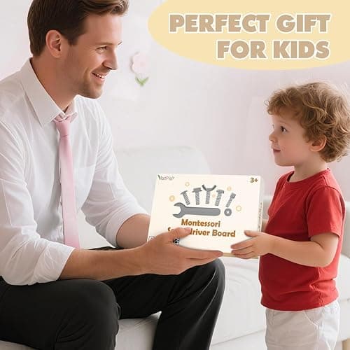 Vanplay Montessori Toys for 3 4 5 Year Olds, Montessori Screwdriver Board Set with Lock and Key - Kids Tool Set for Toddlers Travel, Fine Motor Skills Wooden Toys thumbnail 7