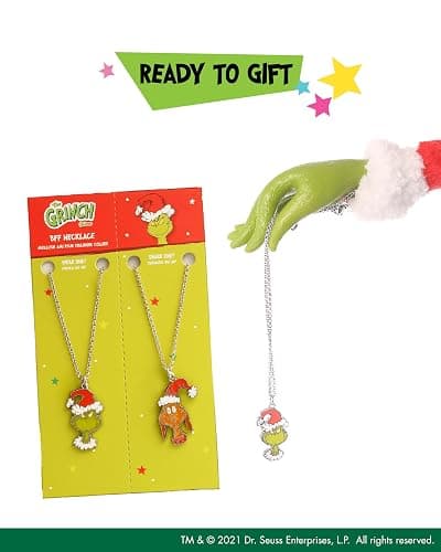 SALLY ROSE The Grinch and Max Pendant BFF Necklace for 2 Official License, 16"+3" Fashion Max and Grinch Necklaces thumbnail 6