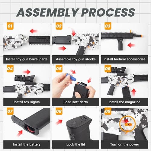 Realistic Toy Gun for Nerf Guns Darts, Foam Blaster - with Scope 120 Soft Bullets 3 Magazines, Semi-Auto Sniper Rifle Electric Machine Guns for Boys 8-12 Age, Birthday Gifts for Kids and Adults thumbnail 6