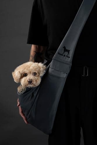 Noah & Paw Dog Sling Carrier for Small Dogs 5-18lb, Dog Sling for Small Dogs and Cats, Dog Carrier with Adjustable Padded Strap, Premium Twill, Lined with Fur, Double Safety Feature, Machine Washable thumbnail 3