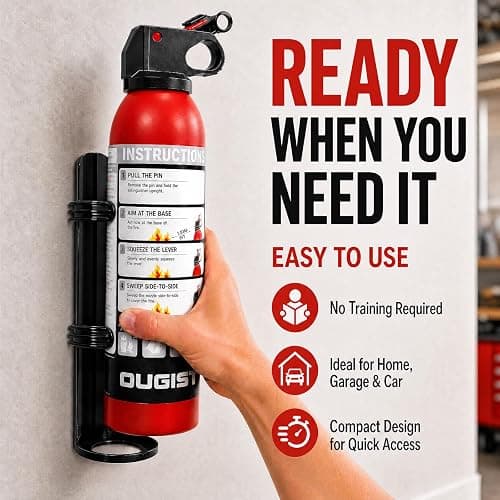 Small Fire Extinguisher for Home & Car – (4-Pack, 1.32lb Each) Portable ABC Chemical Powder Fire Extinguishing Spray | for Kitchen Grease, Electrical, Vehicle & Garage Fires, Easy to Use thumbnail 4