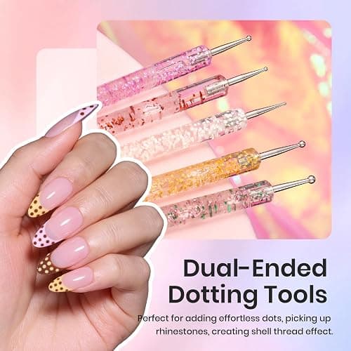 Beetles 31pcs Nail Art Brushes, Dotting Tools, Nail Art Pens, Dust Brush, Striping Liner Fingernail Drawing Pens with Palette Holder All in One for Starter Manicure Design Set thumbnail 3