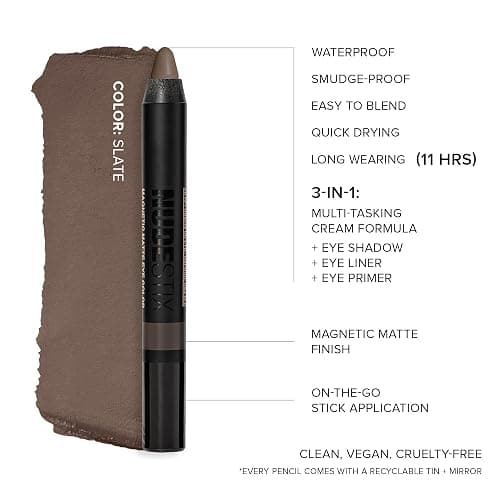 Nudestix Magnetic Matte Eye Color – 3-in-1 Long-Wear Cream Eyeshadow Pencil, Eyeliner & Primer | Waterproof, Budge-Proof Matte Finish | Vegan & Cruelty-Free Eye Makeup thumbnail 4