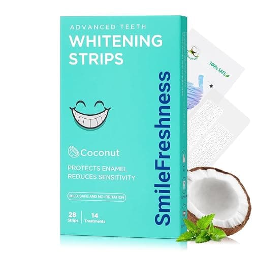 SmileFreshness Teeth Whitening Strips, 14-Day Treatments Clinically Proven for Visible & Affordable Teeth Whitening, Enamel Care Whitening, Reduced Sensitivity Formula, Coconut. - Image 1