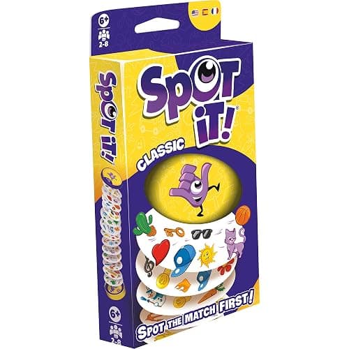 Asmodee Spot It! Classic Card Game (2024 Refresh) - Eco-Blister Edition, 5-in-1 Visual Perception Game for Quick Reflexes and Family Fun, Ages 6+, 2-8 Players, 10 Minute Playtime | 5-in-1 Visual Perception Game for Quick Reflexes and Family Fun, Ages 6+, 2-8 Players, 10 Minute Playtime - Image 1