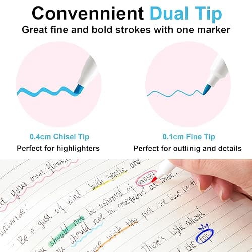 Shuttle Art 30 Colors Highlighters, Pastel Highlighter Pens Assorted Colors, Dual Tip Mild Color Highlighter Markers, Perfect for Teens, Kids and Adults Coloring, Underlining, Highlighting thumbnail 5