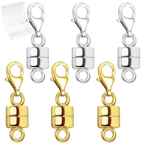 MKCYD Magnetic Necklace Clasp with Lobster Clasp,14K Gold and Silver Magnetic Jewelry Clasps for Necklace Extender Bracelet Closures - Image 1