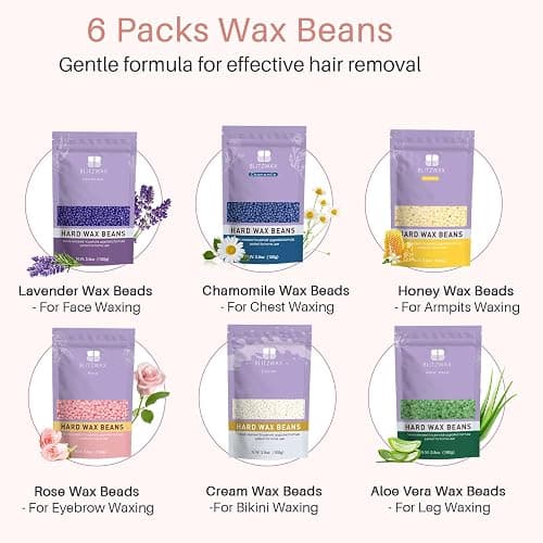 BLITZWAX Waxing Kit for Women, Brazilian Bikini Wax Warmer 6 Pack Home Use | 6 Bean Packs, Quick Heating Pot, Face Legs Body Underarms, Beginner Friendly, At Home Salon Smooth Routine, Easy Melt, Pro thumbnail 8