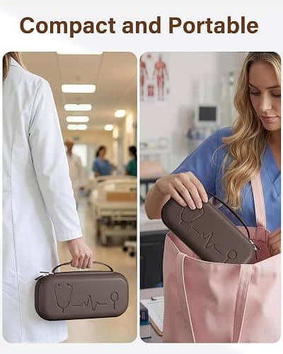 ProCase Stethoscope Case for 3M Littmann Classic III & Cardiology IV -Chocolate | Hard Protective Carrying Bag Fits MDF, ADC, Omron Stethoscopes, Medical Storage Organizer for Nurses & Nursing Students thumbnail 5