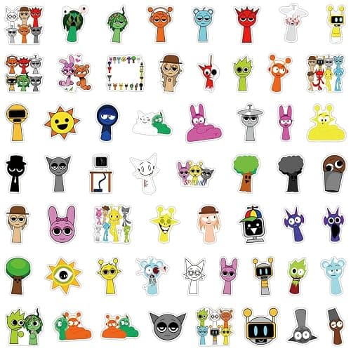 110Pcs Sprunki Stickers | Rhythm Box Puzzle Games Sticker | Waterproof Cartoon Vinyl Decals for Laptop, Water Bottle, Journal, Phone Case, Scrapbook, Skateboard thumbnail 3