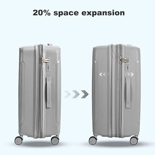 Nazhura Luggage Set, 3-Piece Hardside Suitcase Set, 20-inch Carry On, 24-inch, 28-inch Luggage thumbnail 2