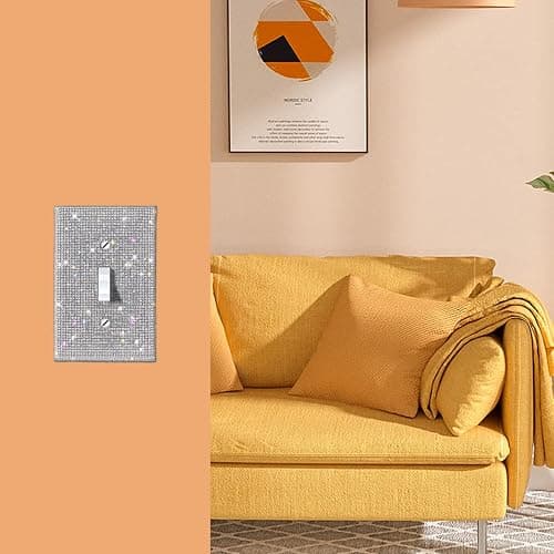 Generic Bling Light Switch Cover and sockets, Shiny Rhinestones Wall Plate Cover ，Outlet Covers ，Silver Shiny Sparkle Bling Crystal Rhinestones Wall Plate Cover, YSX-MB00 thumbnail 3