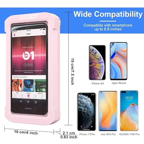 URROY Shower Phone Holder Waterproof, 360° Rotation Shower Phone Case, Anti-Fog High Sensitivity Universal Cover Mount Stand for Bathroom Wall Mirror Bathtub Kitchen, Gift for Men Women thumbnail 4