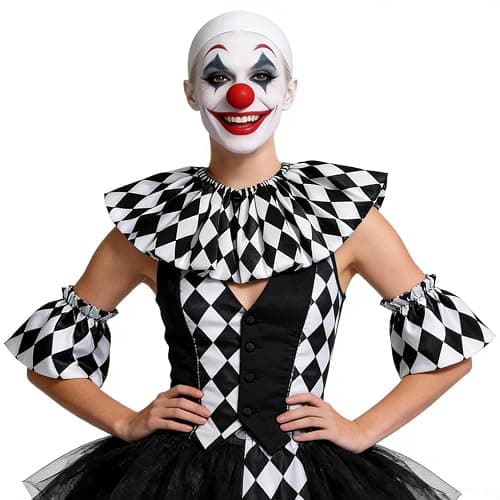 Miaeowve Lace Neck Ruffle Collar and Wrist Cuff Sleeves Detachable Clown Costume Accessories for Women Halloween thumbnail 2